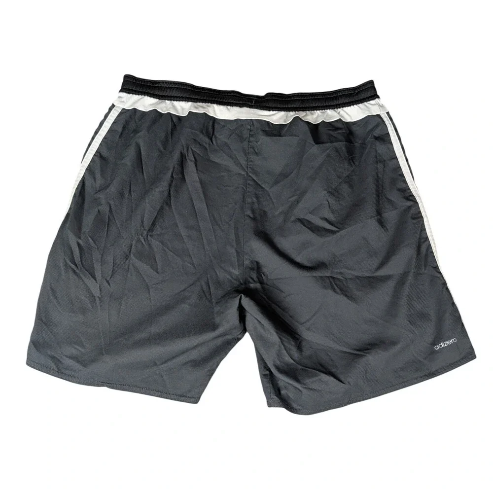 Adidas Adizero Mens Soccer Shorts Black White Striped Athletic Training S
